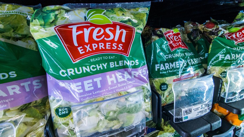 Bagged spinach ready to eat