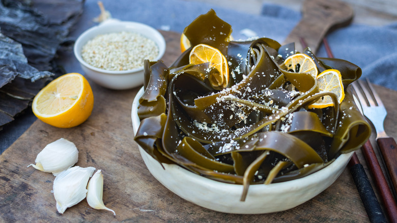 Kombu kelp seaweed salad