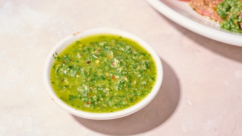 bowl filled with chimichurri