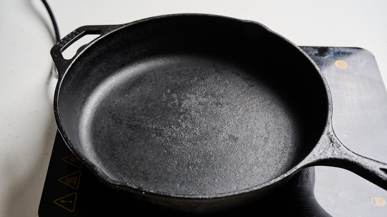 cast iron skillet on a stove