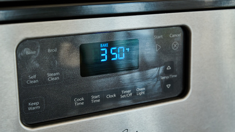 preheating the oven to 350 F