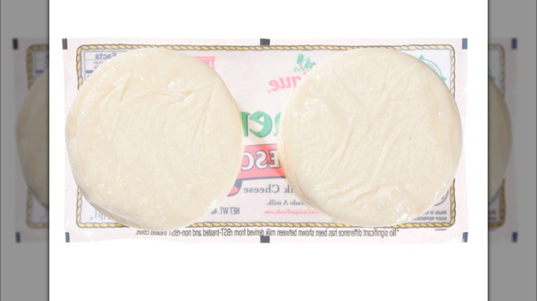 Backside of Cacique Ranchero Queso Fresco with white background