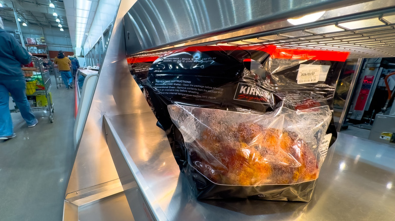 A Kirkland Signature rotisserie chicken