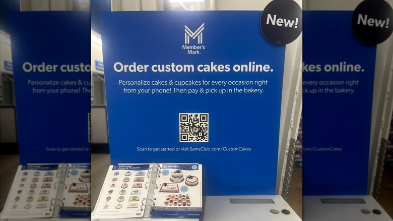 Table at Sam's Club with Cake Book and QR code for ordering online