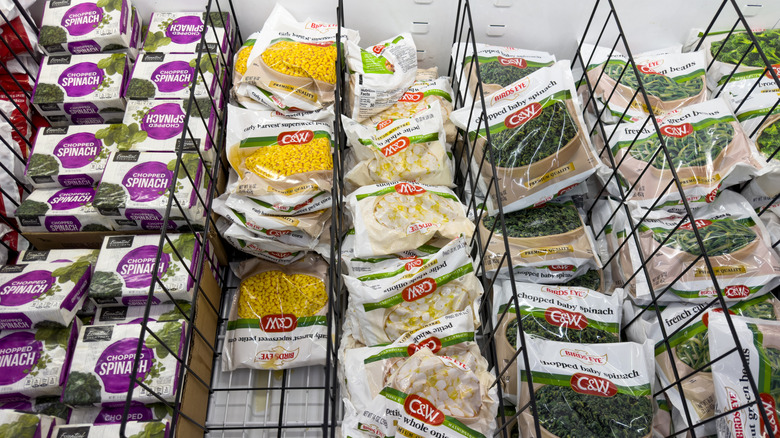 selection of frozen vegetables at Aldi