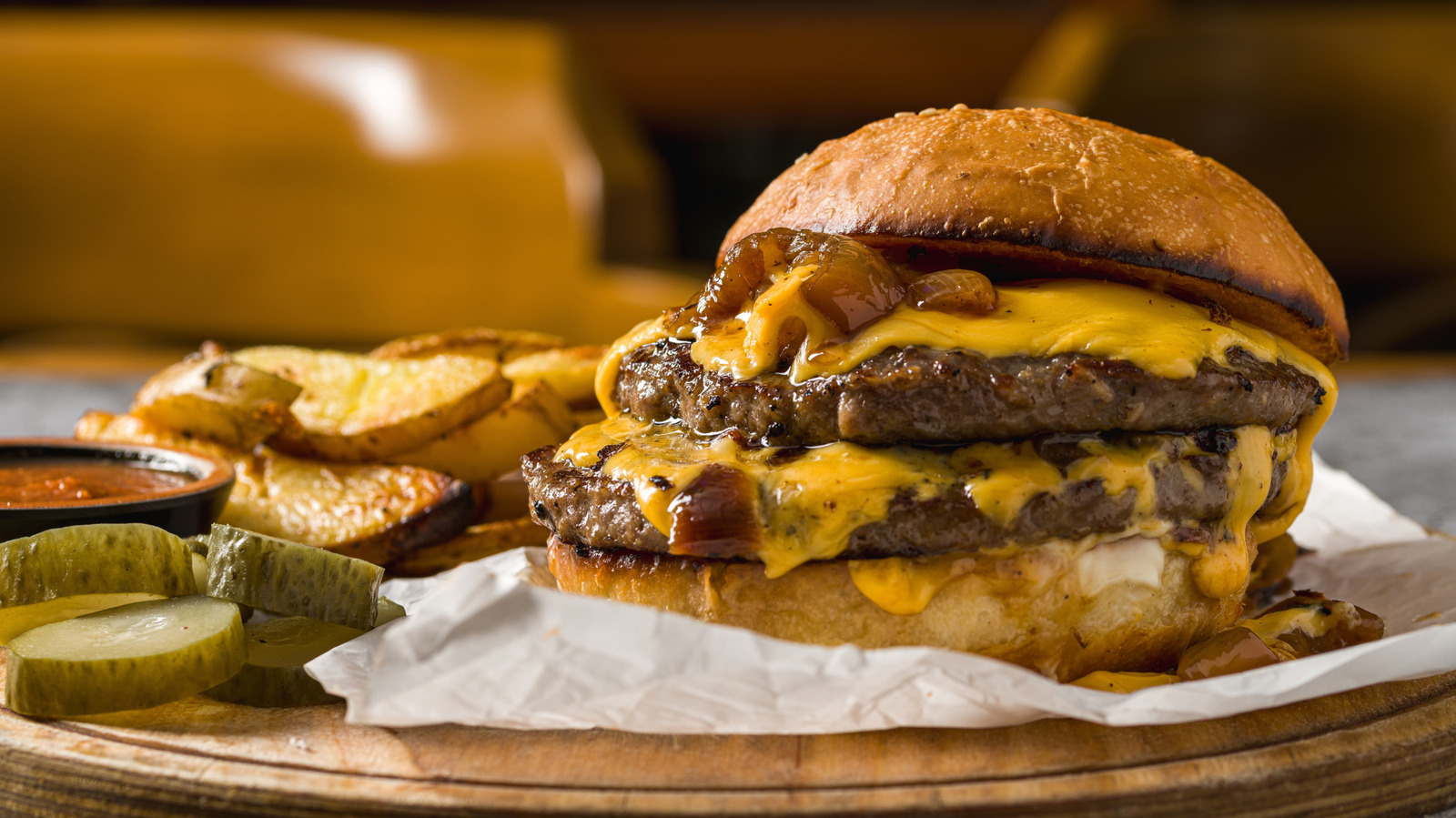 The Unexpected Boxed Ingredient That Makes Cheeseburgers 10X More Flavorful