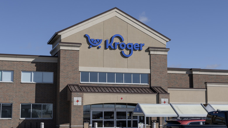 The exterior of a Kroger grocery store