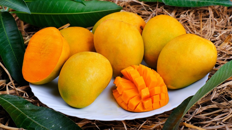 mangos on plate