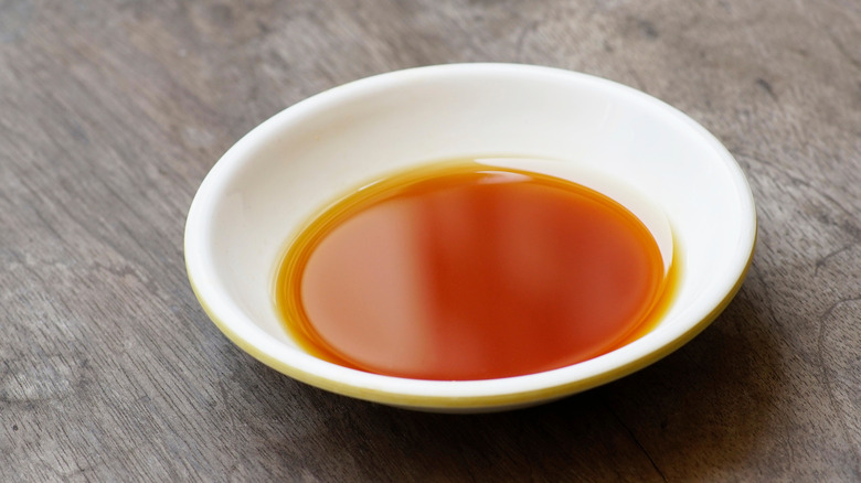 A dipping bowl of fish sauce
