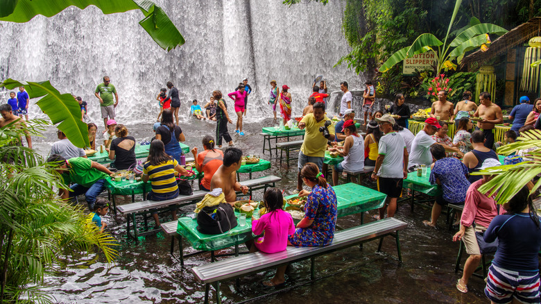 Labasin Waterfall Restaurant tables