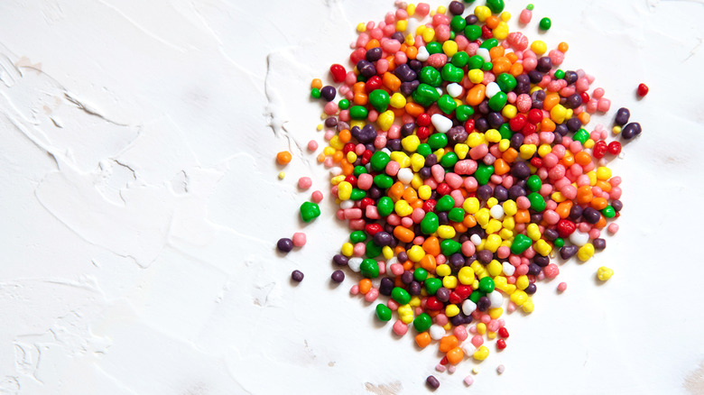 Nerds candy on white background