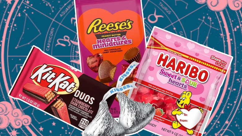 Valentine's Day candies and zodiacs