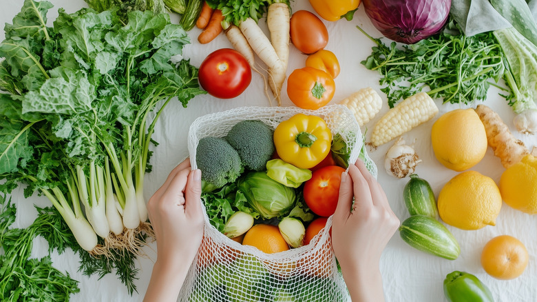 Various vegetables on table