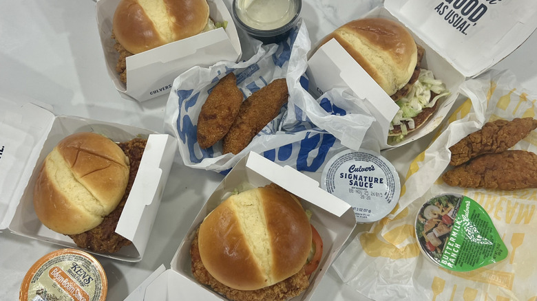 display of Culver's menu items