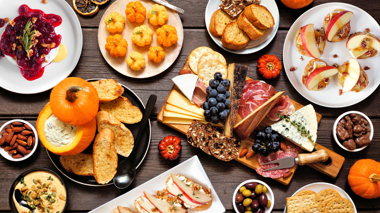 Charcuterie board with small plates