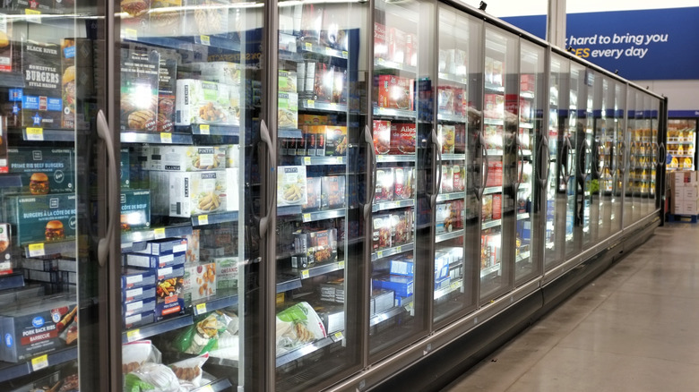the frozen foods aisle of a Walmart store
