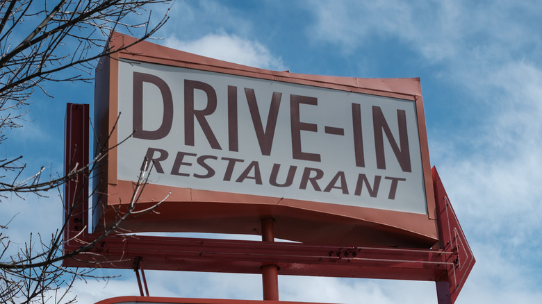 An old drive-in restaurant sign