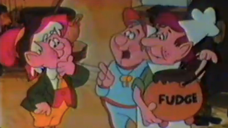 Ernie Keebler and other elves making fudge in a 1979 commercial
