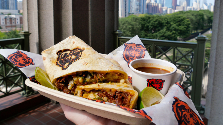 A product image of the Bear-ia Burrito from Levy Restaurants