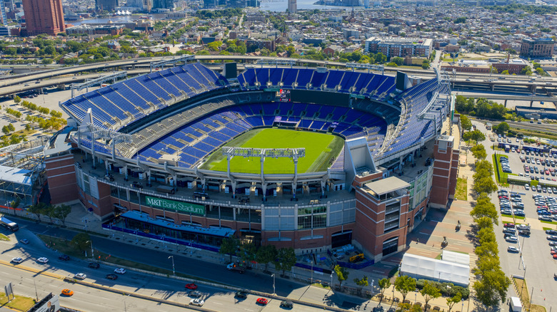 A birds eye view of the M&T Bank Stadium