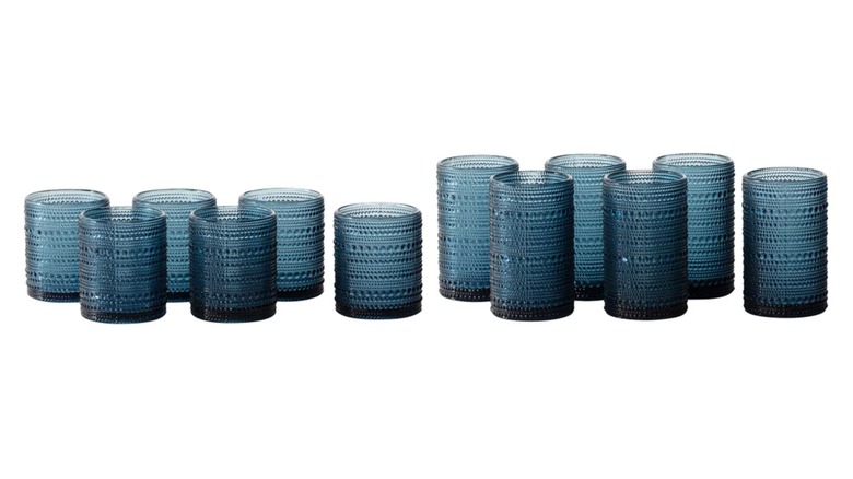 The Jupiter glass set from Costco on white background