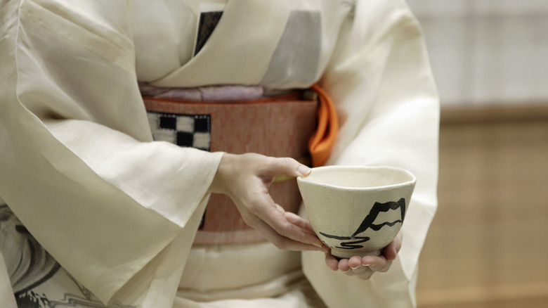 Traditional Japanese tea close-up