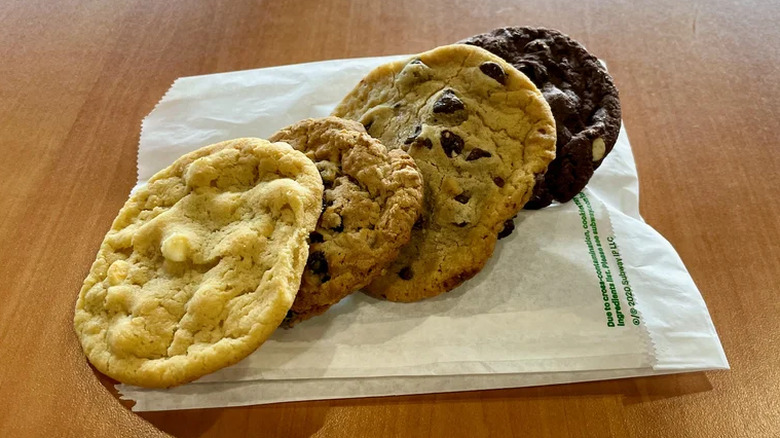 Four cookies from Subway.