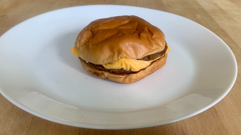 McDonald's Double Cheeseburger on a plate