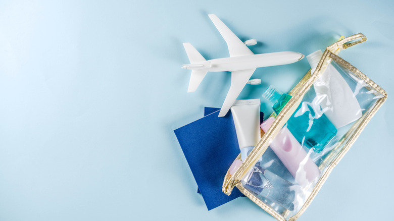 essentials for traveling on an airplane