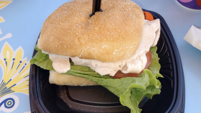 Close-up of turkey on ciabatta from Jolly Holiday