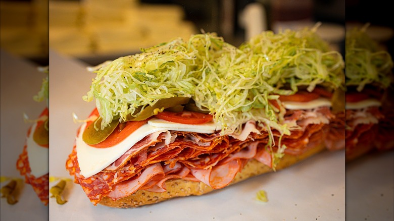 Close-up on an Italian sub at Faicco's