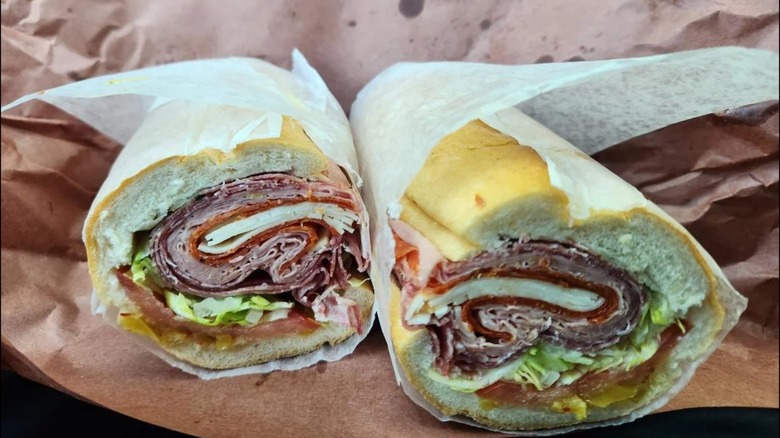 Two halves of a sub from Tony's Beechhurst Deli