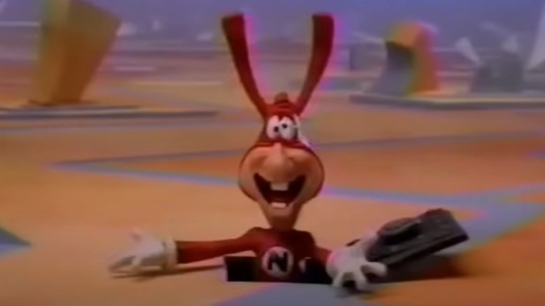 Domino's Noid coming out of a trapdoor 1980s commercial