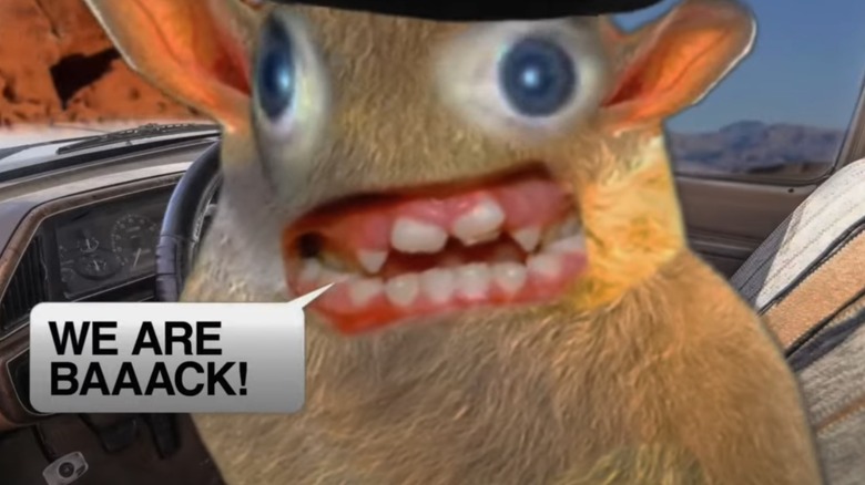 Screengrab of Quiznos Spongmonkeys commercial 2023