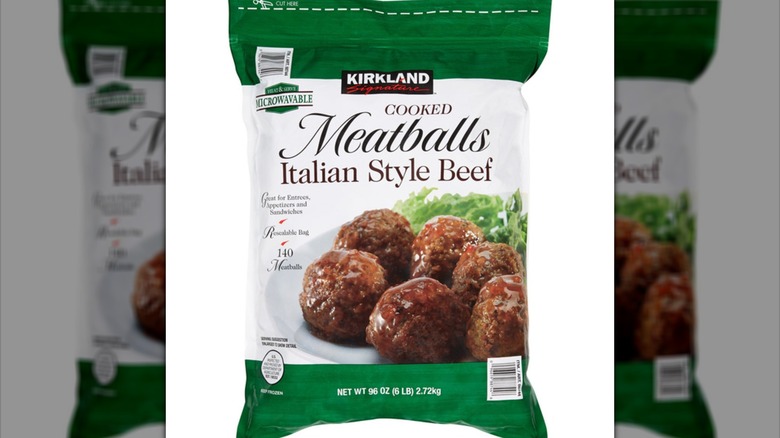 Kirkland Signature Italian style beef meatballs product package shot