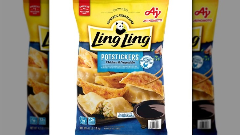 Ling Ling potstickers, chicken and vegetable product package shot