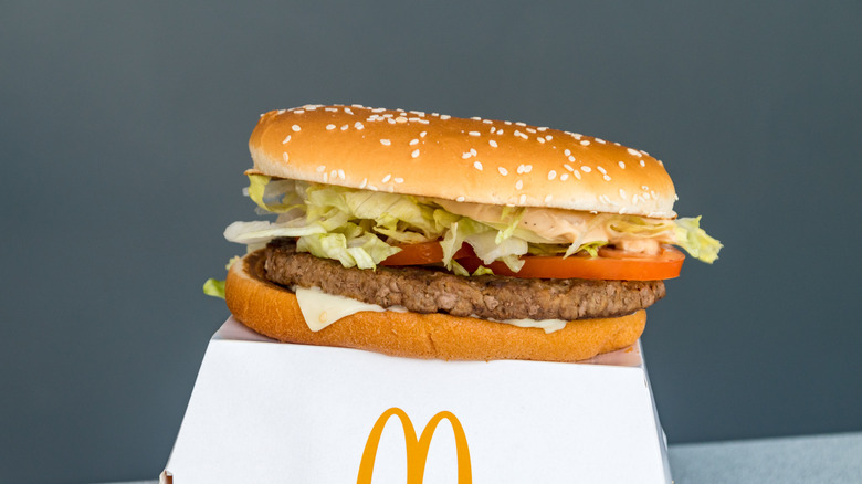 McDonald's Big n' Tasty sandwich on McDonald's box