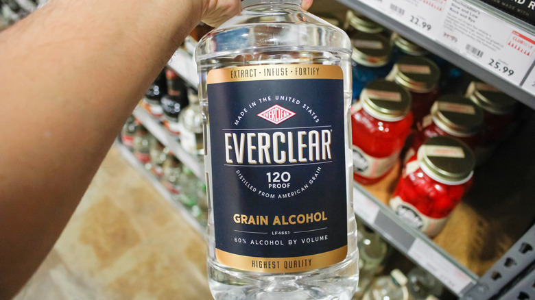 Bottle of Everclear grain spirit.