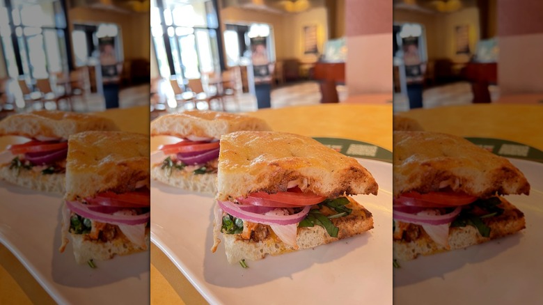 Panera Bread Frontega Chicken Sandwich on plate