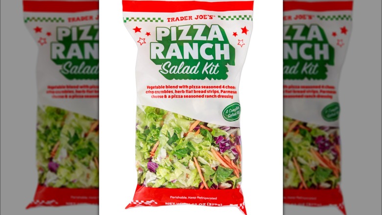 Trader Joe's pizza ranch salad kit packaging