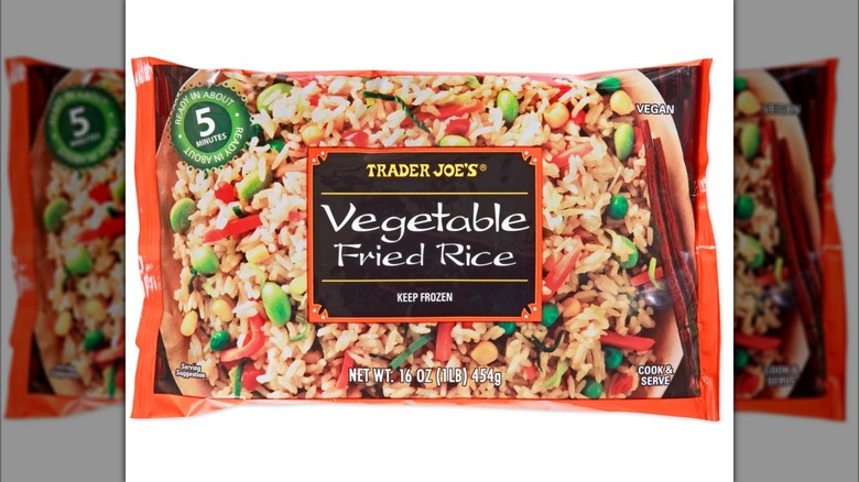 Fried rice package from Trader Joe's with white background