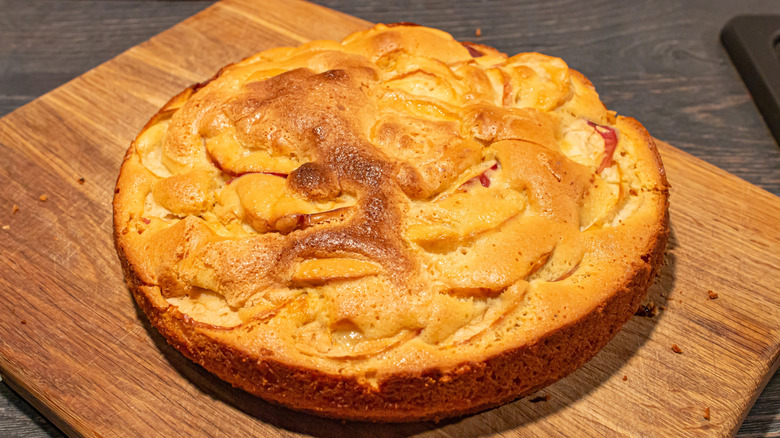 Apple Charlotte on cutting board