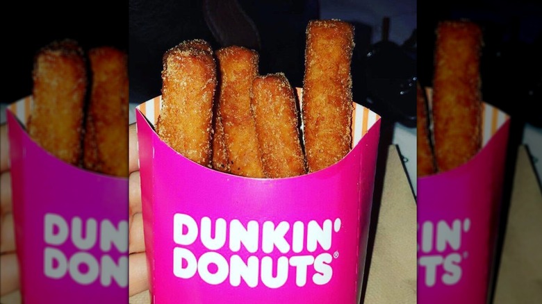 Dunkin' Donut Fries in pink packaging