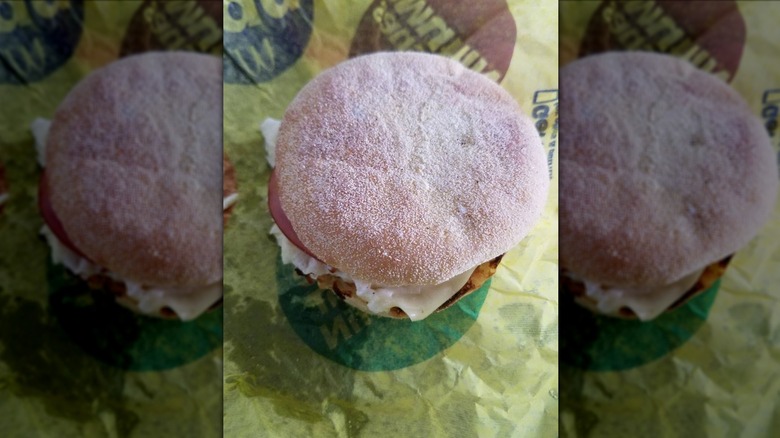 McDonald's Egg White Delight McMuffin on yellow wrapper