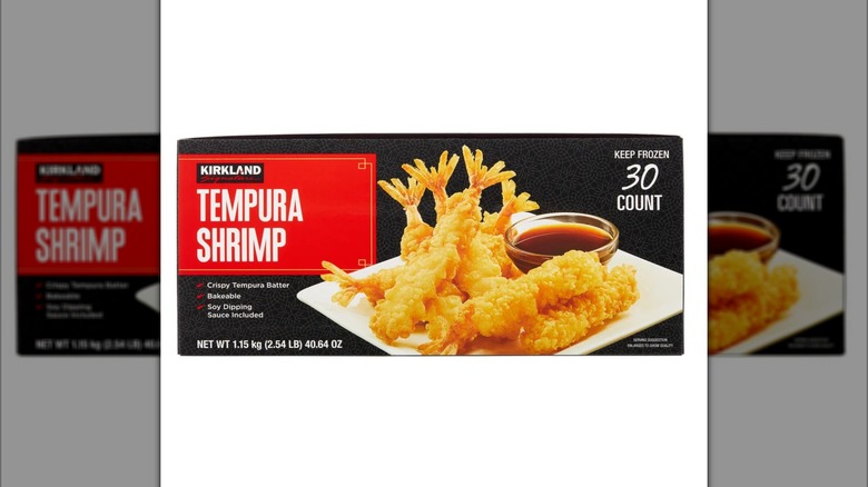 Black box of Kirkland Signature Tempura Shrimp from Costco