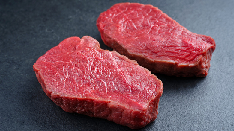 Two bison steaks