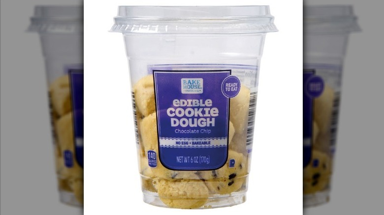 Aldi Bake Shop Edible Cookie Dough Cup on white background