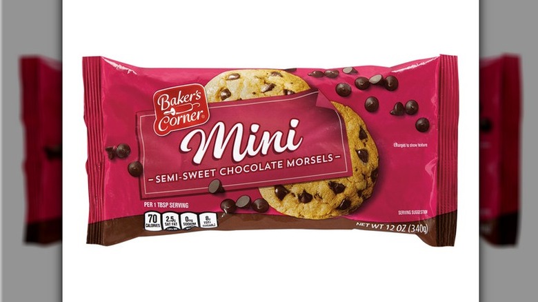 Baker's Corner Semi-Sweet Mini Morsels on white background