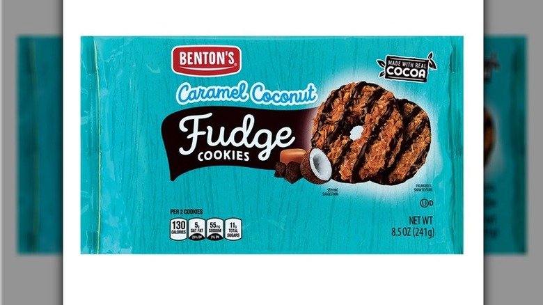 Benton's Caramel Coconut Fudge Cookies on white background