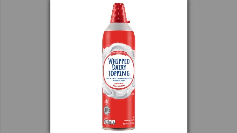 Friendly Farms Whipped Dairy Topping on white background